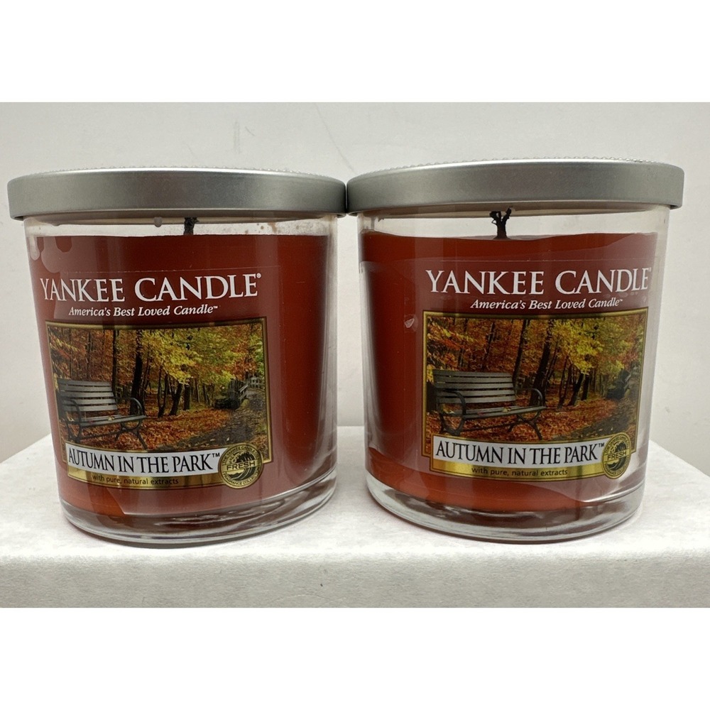 Yankee Candle Retired Autumn in The Park 7oz Tumbler Lot of 2  Fall (SEE PHOTOS)